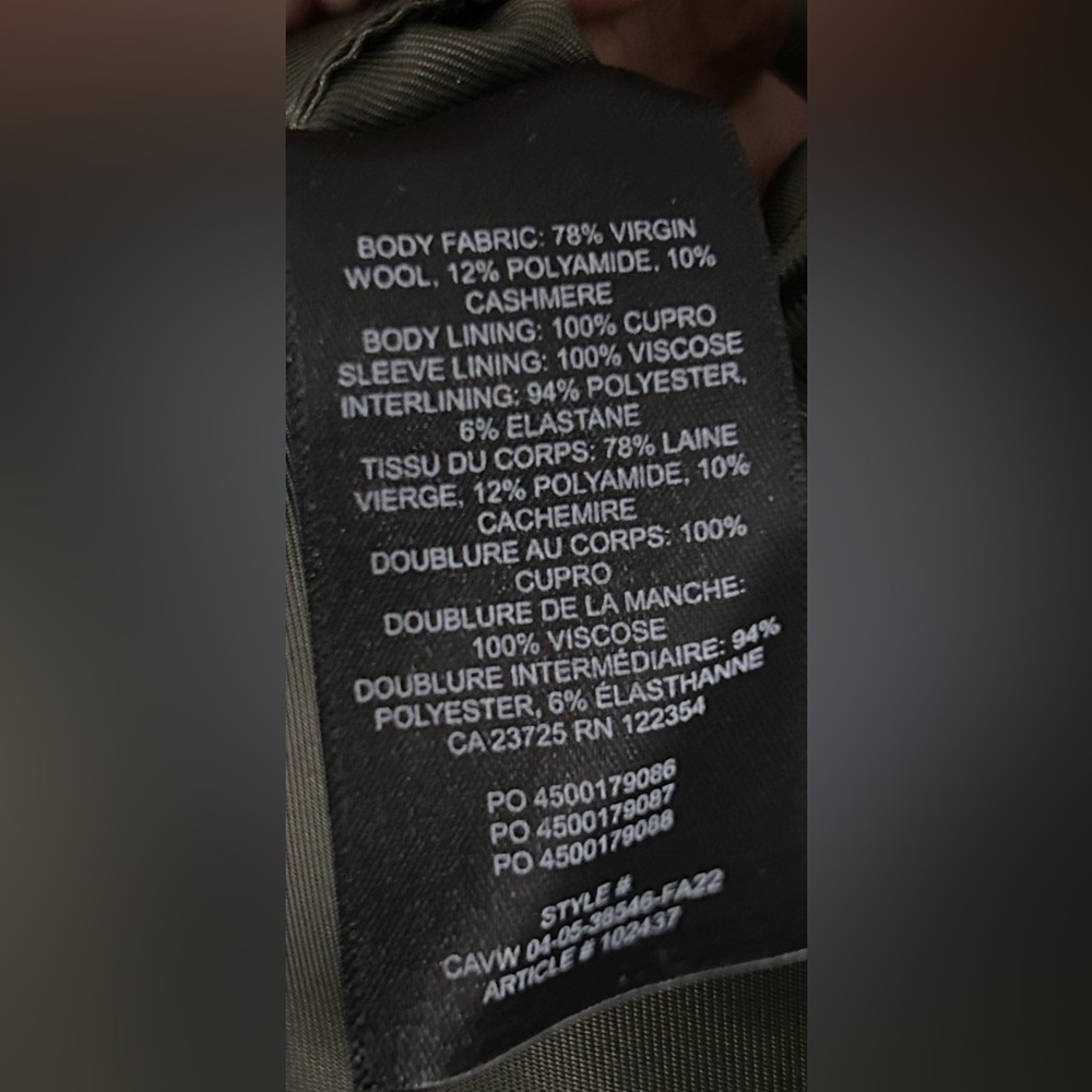 Wilfred -The Only Wool Cashmere Coat- Olive Green - Picture 9 of 10